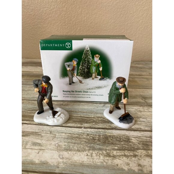 Dept 56 Dickens’ Village Keeping the Streets Clean New inBox #56.58532 Set of 2 - Picture 1 of 11